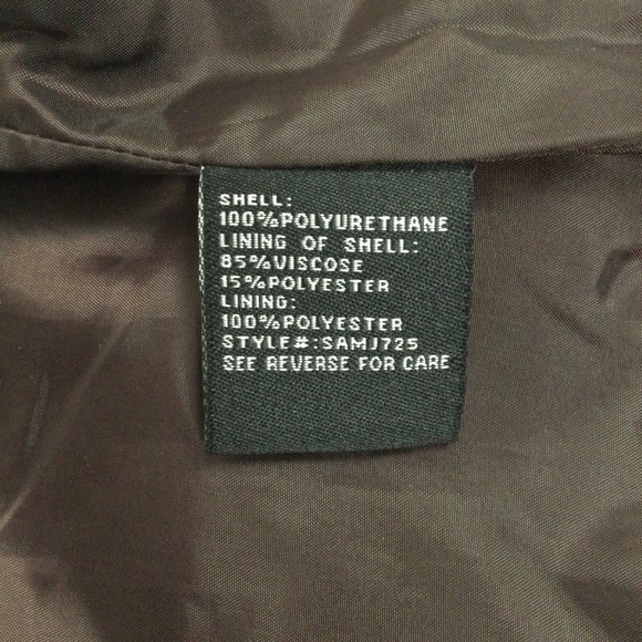 Large Women’s BLANC NOIR Brown Faux Leather Bomber Jacket with Texturized Deta… - Picture 12 of 15